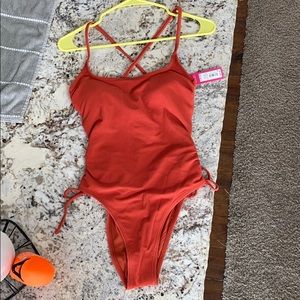 XHILARATION Red/orange ribbed suit {NWT}
